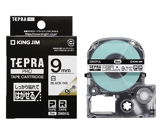 キングジム しっかり貼れてはがせるラベル9mm9m巻 SS9KEW-AL 1個(ご注文単位1個)【直送品】