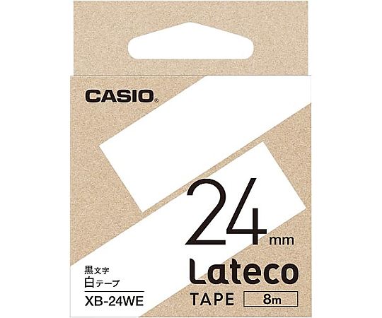 カシオ LATECO 白色テープ 24mm 黒文字 XB-24WE 1個(ご注文単位1個)【直送品】