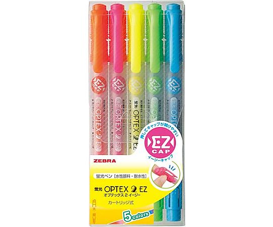 ゼブラ 蛍光オプテックス2EZ 5色セット WKT11-5C 1パック(ご注文単位1パック)【直送品】
