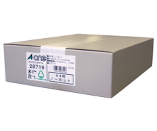 エーワン(A-ONE) ラベルシール(プリンタ兼用) マット紙・ホワイト A4判 1面 ノーカット 1箱(500シート入) 28719 1箱(ご注文単位1箱)【直送品】