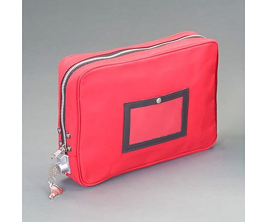 アズワン 350x250x75mm セキュリティポーチ(A4/レッド) EA927AG-232 1個(ご注文単位1個)【直送品】