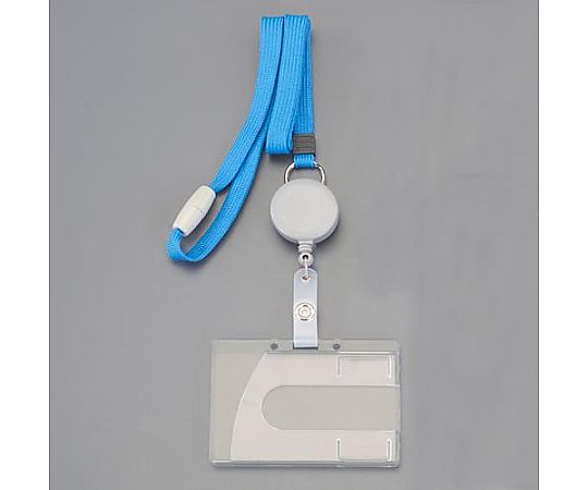アズワン IDカード用名札(ストラップ・リール付/青) EA956VA-98 1個(ご注文単位1個)【直送品】