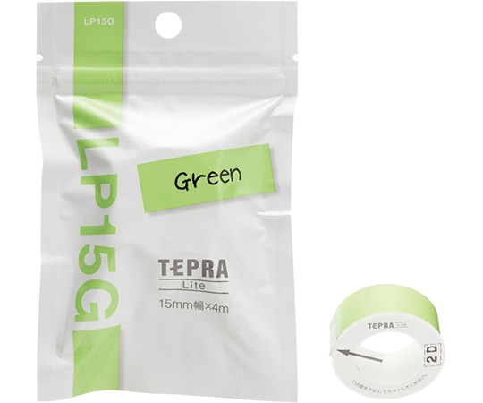 キングジム テプラ Liteテープ グリーン LP15G 1個(ご注文単位1個)【直送品】