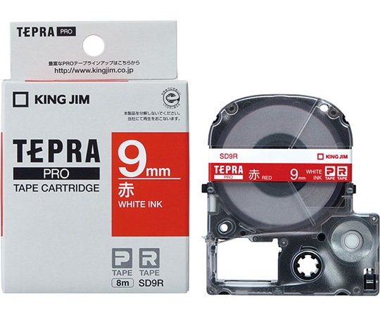 キングジム PROテープ カートリッジ・カラーラベル 赤 SD9R 1個(ご注文単位1個)【直送品】