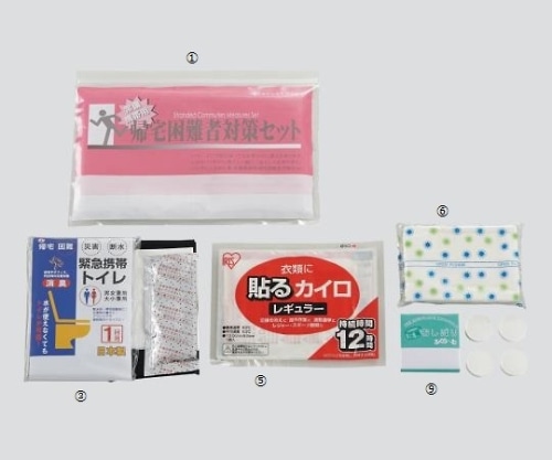 アズワン 帰宅困難者対策セット 5品目 200セット入り JKP-500 1箱（ご注文単位1箱）【直送品】