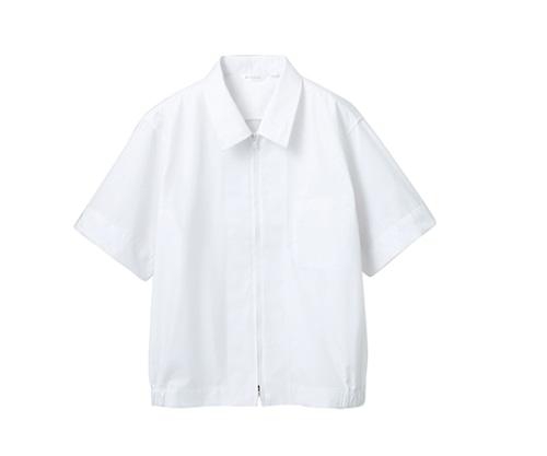 住商モンブラン ジャンパー 男女兼用 半袖 白 8-712 M 1枚（ご注文単位1枚）【直送品】