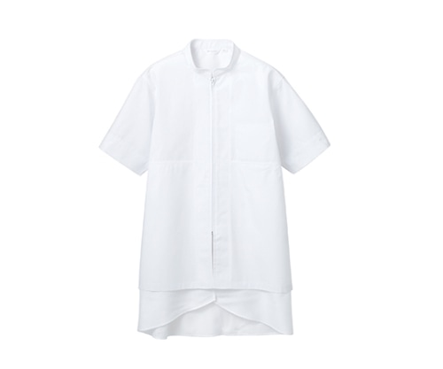 住商モンブラン ブルゾン 男女兼用 半袖 白 8-722 S 1枚（ご注文単位1枚）【直送品】