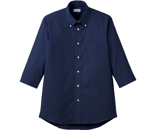 ボンマックス オックスフォード七分袖シャツ ネイビー 3L FB4555U-8 3L 1枚（ご注文単位1枚）【直送品】