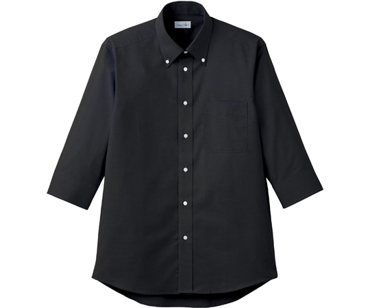 ボンマックス オックスフォード七分袖シャツ ブラック S FB4555U-16 S 1枚（ご注文単位1枚）【直送品】