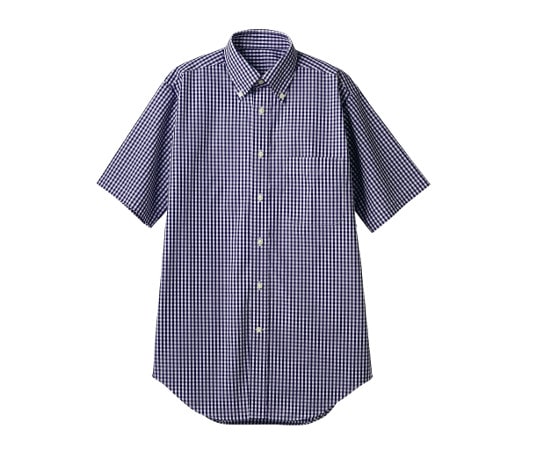 住商モンブラン シャツ 兼用 半袖 ネイビーチェック LL CM2504-9 1枚（ご注文単位1枚）【直送品】