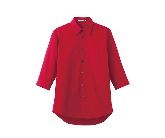 FACE ブロードレギュラーカラー七分袖シャツ レッド SS FB4528U-3 SS 1枚（ご注文単位1枚）【直送品】