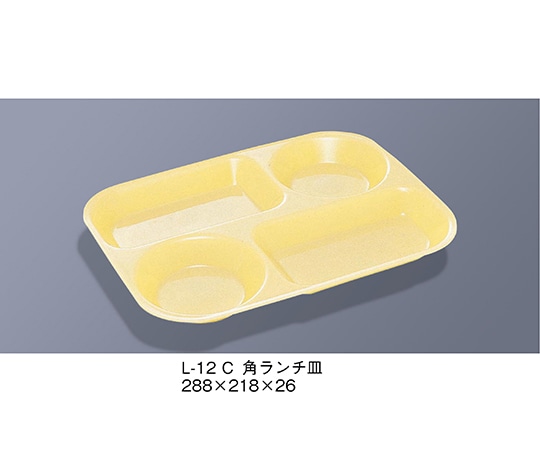 三信化工 角ランチ皿 クリーム L-12_C 1個（ご注文単位1個）【直送品】