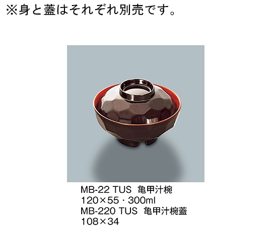 三信化工 亀甲汁椀 溜内朱 MB-22_TUS 1個（ご注文単位1個）【直送品】