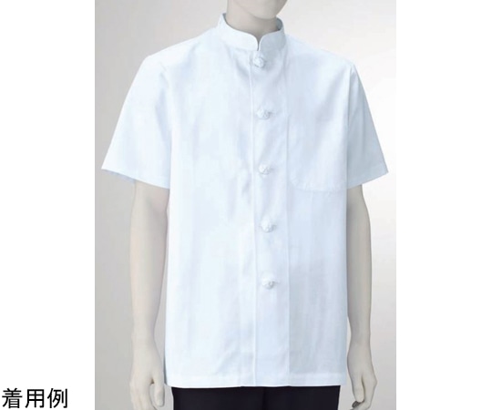 KAZEN シングルコックコート(半袖) 白 LL 418-60 LL 1枚（ご注文単位1枚）【直送品】