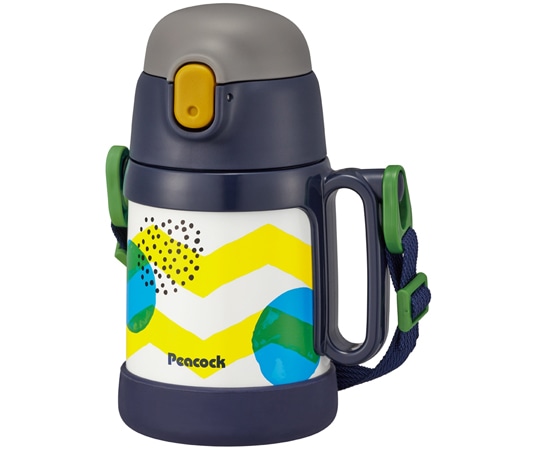 ピーコック魔法瓶工業 2WAYタイプ ステップアップボトル ネイビードット ASK-W40 AKD 1個(ご注文単位1個)【直送品】