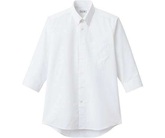 ボンマックス メンズボタンダウン七分袖シャツ ホワイト LL FB5050M-15 LL 1枚（ご注文単位1枚）【直送品】