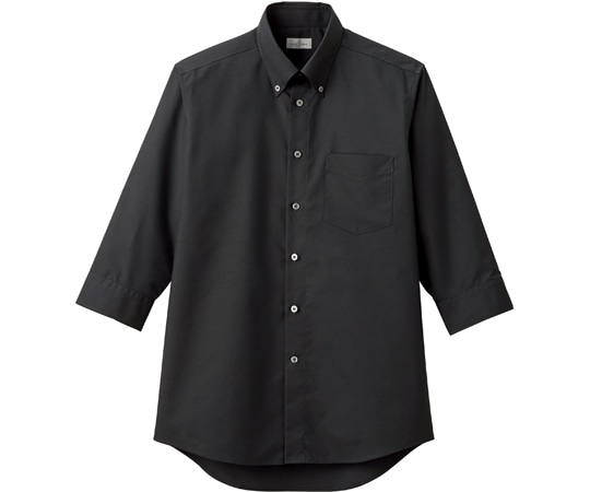 ボンマックス メンズボタンダウン七分袖シャツ ブラック 3L FB5050M-16 3L 1枚（ご注文単位1枚）【直送品】