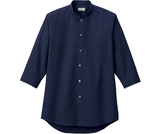 ボンマックス メンズスタンドカラー七分袖シャツ ネイビー 5L FB5052M-8 5L 1枚（ご注文単位1枚）【直送品】