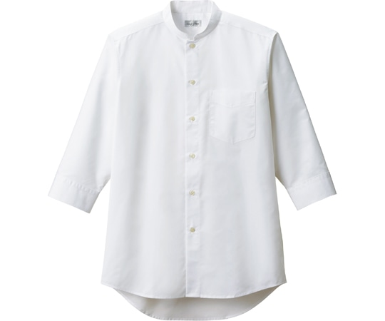 ボンマックス メンズスタンドカラー七分袖シャツ ホワイト L FB5052M-15 L 1枚（ご注文単位1枚）【直送品】