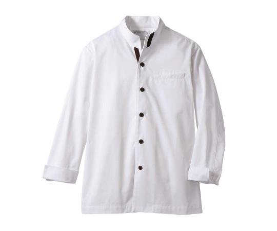 住商モンブラン コックジャケット兼用 長袖 白/ブラウン SS 6-981 1枚（ご注文単位1枚）【直送品】