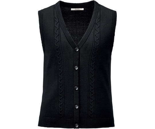 ボンマックス ニットベスト ブラック L KK7125-16 L 1枚(ご注文単位1枚)【直送品】