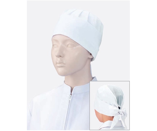 KAZEN 女子三角帽子(メッシュ2枚) 白 フリー 480-91 フリー 1組（ご注文単位1組）【直送品】