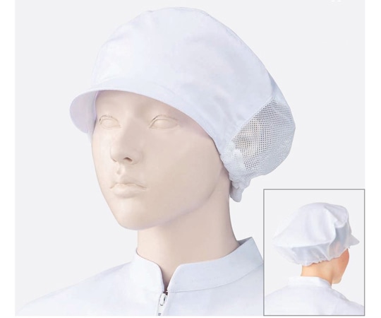 KAZEN 女子帽子(後メッシュ2枚) 白 フリー 482-33 フリー 1組（ご注文単位1組）【直送品】