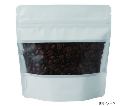 ヤマニパッケージ コーヒー用袋 アルミスタンドチャック袋  S 窓付 マット白 500枚 COT-878W 1ケース(ご注文単位1ケース)【直送品】