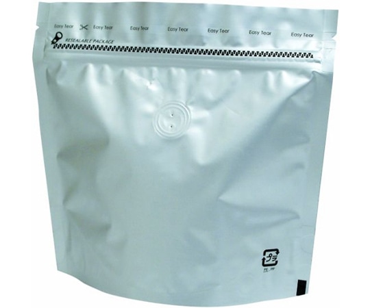 ヤマニパッケージ コーヒー用袋 チャック付 アルミスタンドパック V付 200g 銀 500枚 COT-823V 1ケース(ご注文単位1ケース)【直送品】