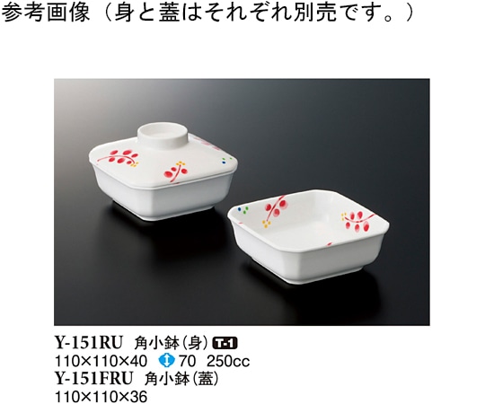 スリーライン 角小鉢(身) ルビーズ 110×110×40mm 100個入 Y-151RU 1ケース（ご注文単位1ケース）【直送品】