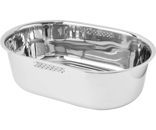 WIZ'A(アークランドサカモト) ステンレス小判型洗い桶(ゴム底付) K355 1個(ご注文単位1個)【直送品】