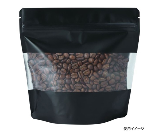 ヤマニパッケージ コーヒー用袋 アルミスタンドチャック袋  M 窓付 マット黒 500枚 COT-879BL 1ケース(ご注文単位1ケース)【直送品】