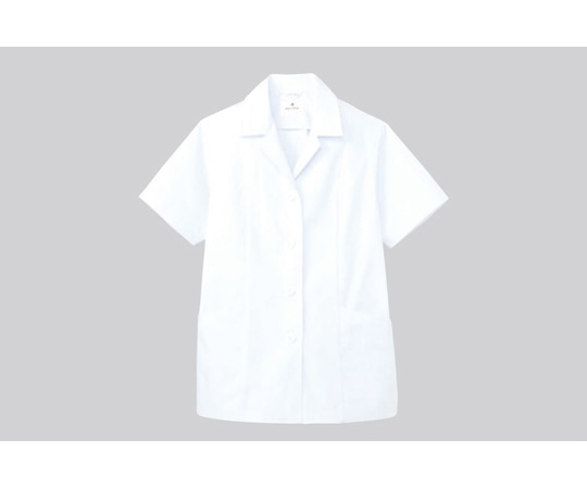 アズワン 白衣(半袖)[女] ホワイト 襟あり 17号 AB-6409 1枚（ご注文単位1枚）【直送品】