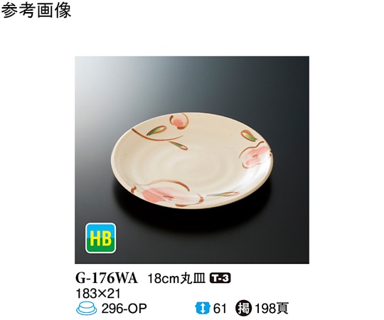 スリーライン 18cm 丸皿 WABI 10個入 G-176WA 1袋（ご注文単位1袋）【直送品】