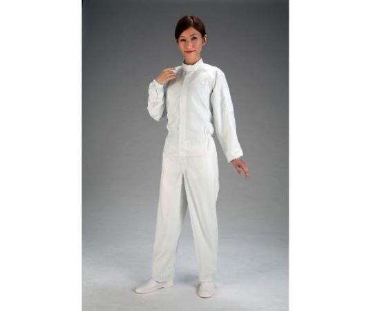 エスコ [L] クリーンルーム用継ぎ作業服(白/センターファスナー) EA996DB-2 1着 (ご注文単位1着)【直送品】