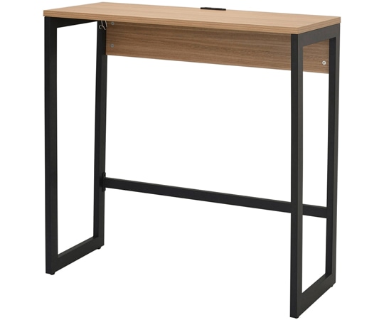 アール・エフ・ヤマカワ リスム ハイデスク W1000×D450 ウォルナット×ブラック脚 2ヶ口コンセント付き RFFHD-1045DM-BL 1台(ご注文単位1台)【直送品】