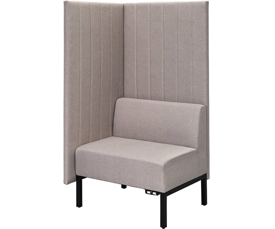 アール・エフ・ヤマカワ カッコ ファブリックソファ W760×H1500 ベージュ 片側パネルタイプ コンセント付き RFFBS-7615BEK-NC 1台（ご注文単位1台）【直送品】