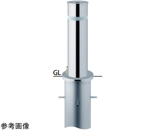 サンポール リフター ステンレス 上下式車止め エンド用 カギ付 φ165.2 LA-17KC-E 1本(ご注文単位1本)【直送品】