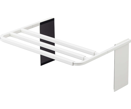 山崎実業 マグネット伸縮洗濯機バスタオルハンガー プレート ホワイト 4875 1個（ご注文単位1個）【直送品】