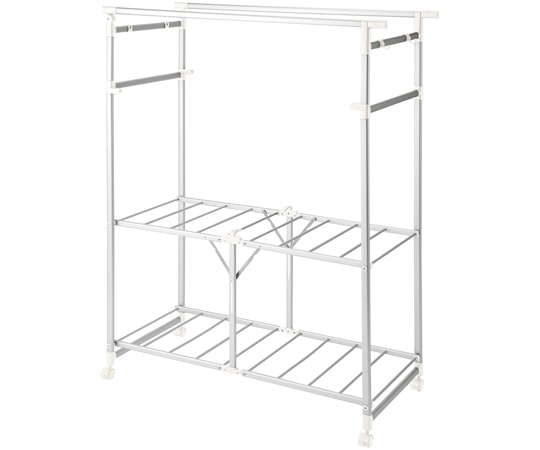 ベストコ ワンタッチでたためる かる~いアルミ多機能物干し キャスター付き NY-286 1個（ご注文単位1個）【直送品】