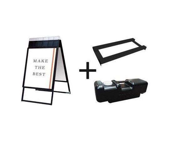 常磐精工 ポスターグリップスタンド看板パンフレットケース付(屋外用) B1両面ブラック ウエイトアーム・水タンクセット PGSKP-B1RB-G-3SET 1個（ご注文単位1個）【直送品】