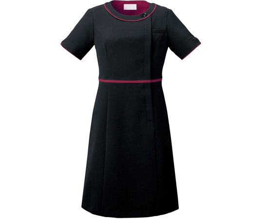 フォーク ワンピース ブラック×ガーネット M 3019SC-9 1枚(ご注文単位1枚)【直送品】