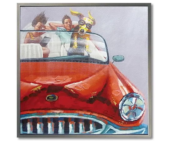 ユーパワー オイル ペイント アート｢ドッグ ドライブ｣ OP-25046 1個（ご注文単位1個）【直送品】