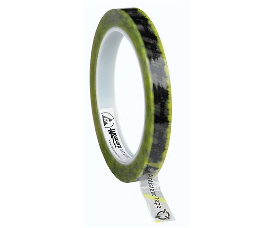 DESCO テープ WESCORP 透明 静電気防止 黄色ストライプ マーク付き 13mm×65.8m ID 79275 1個 (ご注文単位1個)【直送品】