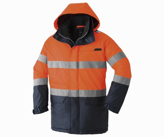 旭蝶繊維 高視認防寒コート 蛍光オレンジ S 78100 1枚(ご注文単位1枚)【直送品】