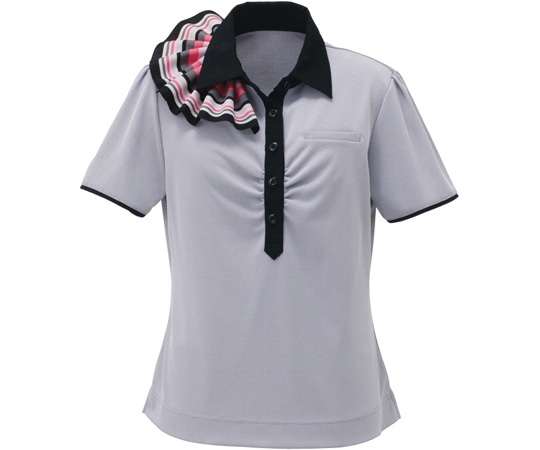 カーシーカシマ ENJOY ミニスカーフ付ポロシャツ COOL BIRDS EYE ピンク L ESP453 1枚（ご注文単位1枚）【直送品】