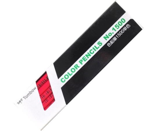 トンボ鉛筆 色鉛筆 1500 単色 べにいろ 紅色 1ダース(12本入) 1500-24 1ダース(ご注文単位1ダース)【直送品】