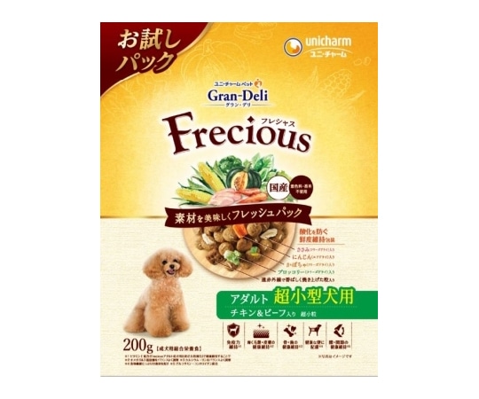 ユニ・チャーム Gran DeLi Frecious アダルト成犬用 超小型犬用 チキン&ビーフ入り 200g  1個（ご注文単位1個）【直送品】