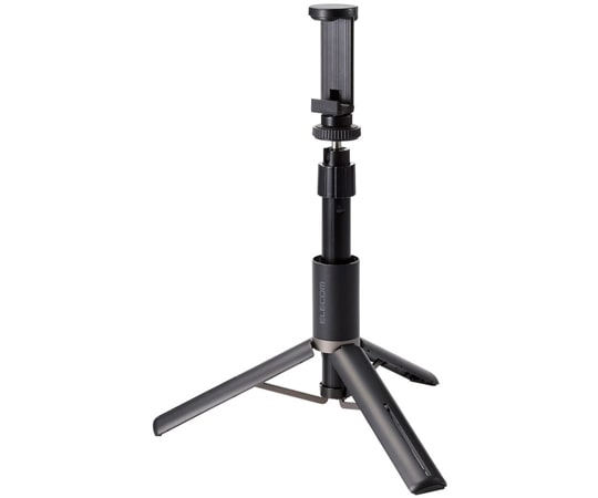 エレコム スマートフォン用三脚 自撮り棒 2way 高耐荷重 ブラック P-STSRS02MSBK 1本（ご注文単位1本）【直送品】