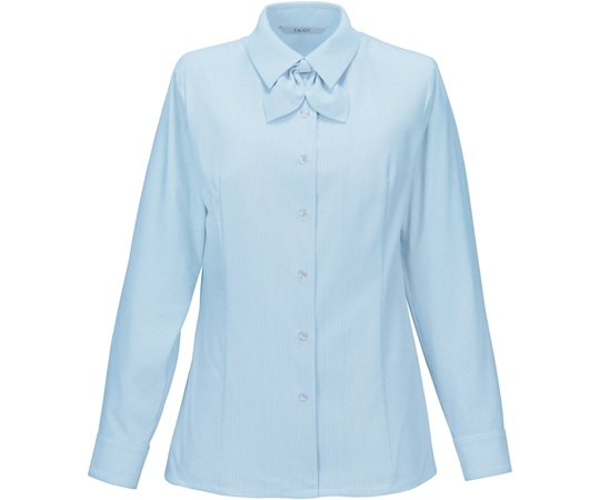 カーシーカシマ ENJOY シャツブラウス TRICOT STRIPE KNIT サックス 9号 EWB876 1枚（ご注文単位1枚）【直送品】